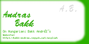 andras bakk business card